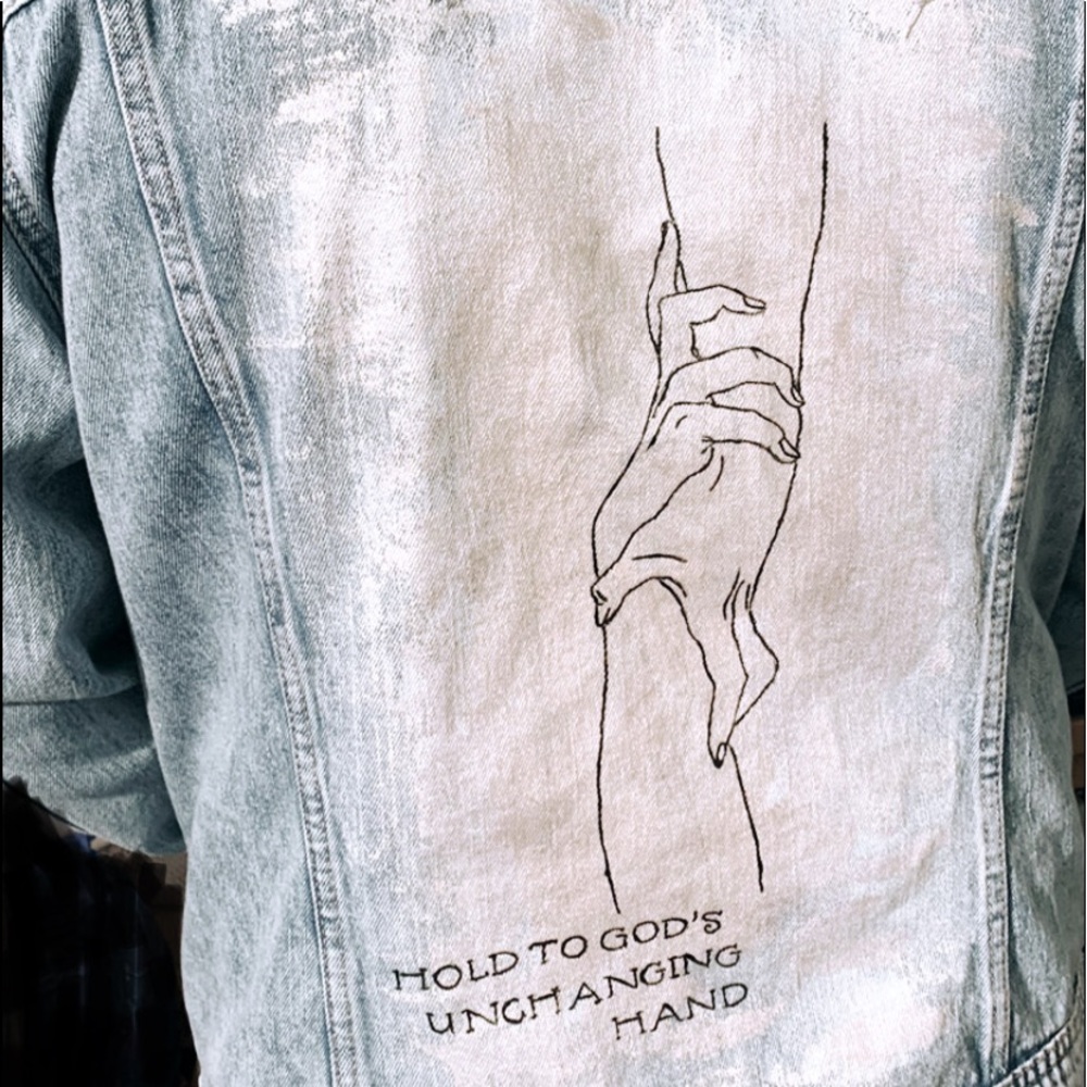 Hand painted xxl denim jacket